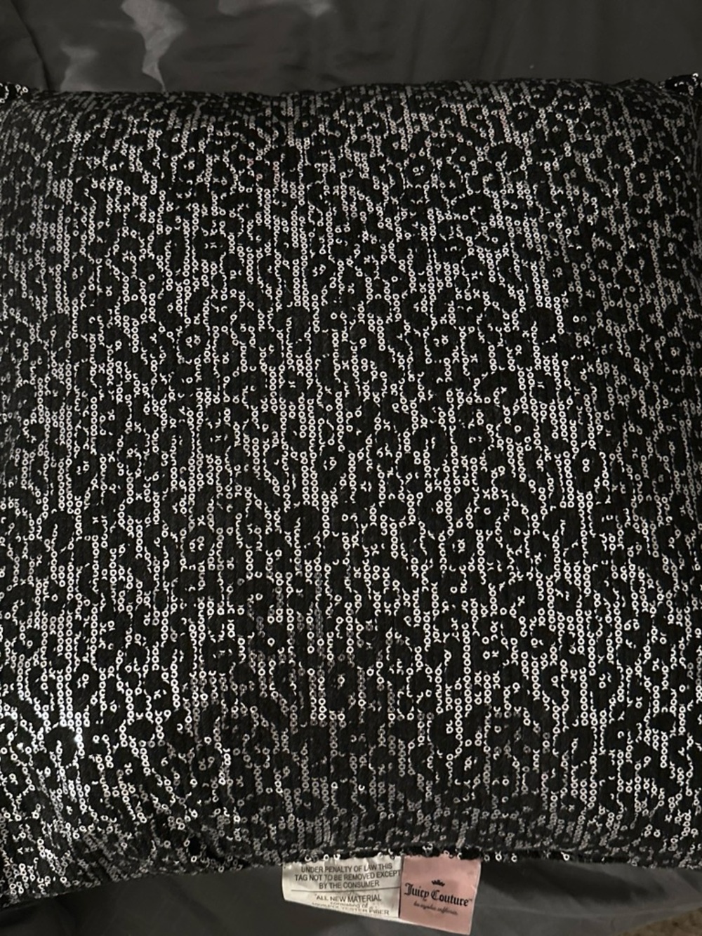 Juicy Couture black cheetah pillow